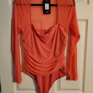 NWT coral bodysuit top